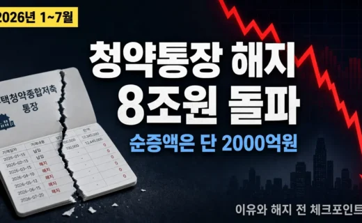 청약통장 해지 8조원 돌파, 이유 분석과 지금 해지해도 될지 점검의 핵심 내용을 보여주는 가로형 대표 이미지