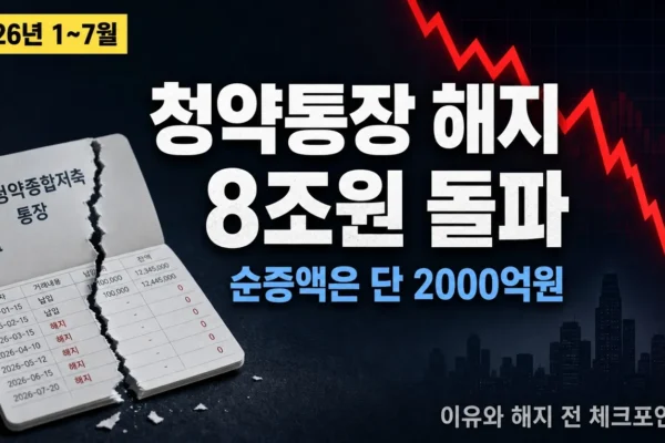 청약통장 해지 8조원 돌파, 이유 분석과 지금 해지해도 될지 점검의 핵심 내용을 보여주는 가로형 대표 이미지
