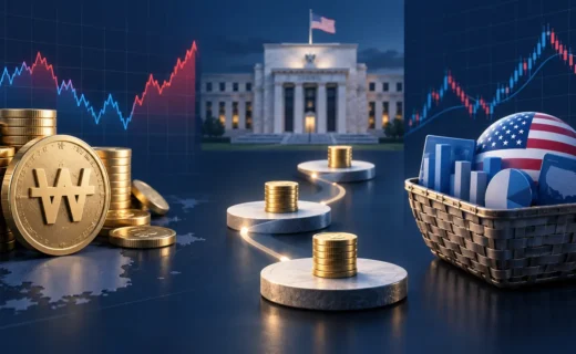 FOMC 발표 날 미국 ETF 주문 시점과 지정가 전략을 표현한 금융 일러스트