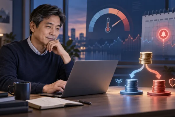 미국 CPI 발표 전 S&P500 ETF 투자금을 두 번으로 나누는 중년 투자자