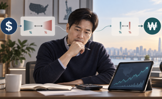 환율 우대 95% 적용 전후의 달러 환전비용을 계산하는 40대 투자자