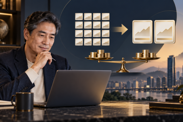 미국 ETF 역분할 전후 주식 수와 평가액을 비교하는 투자자
