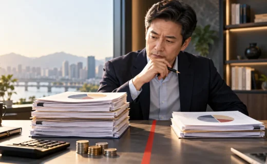 연금저축 600만원 세액공제 구간을 계산하는 50대 직장인