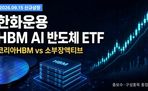 한화운용 HBM AI 반도체 ETF 2종, 2026년 9월 15일 상장 완전정리의 핵심 내용을 보여주는 가로형 대표 이미지