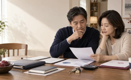 IRP 중도인출 사유와 세금을 검토하는 40대 부부