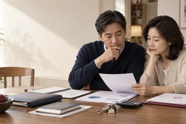 IRP 중도인출 사유와 세금을 검토하는 40대 부부