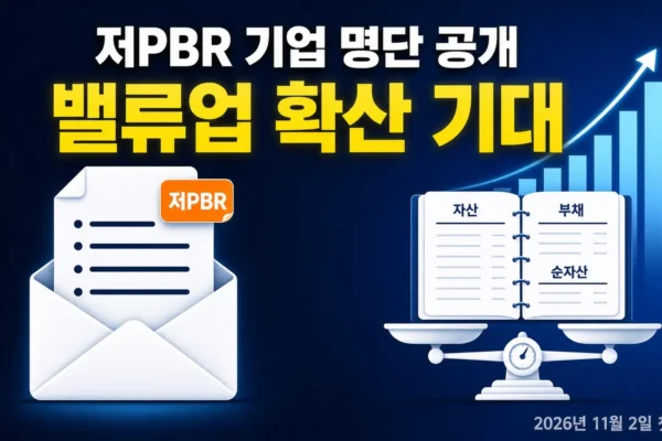 저PBR 기업, 밸류업 확산 기대 한눈에 정리한 2026년 11월 첫 공표 일정의 핵심 내용을 보여주는 가로형 대표 이미지