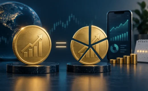 미국 ETF 소수점 투자와 1주 매수의 차이를 표현한 대표 이미지