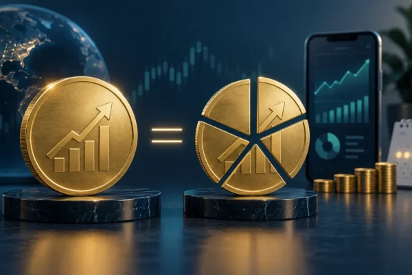 미국 ETF 소수점 투자와 1주 매수의 차이를 표현한 대표 이미지
