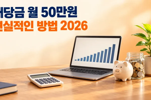 배당금 월 50만원 만드는 현실적인 방법, 2026 세금까지 계산해본 로드맵의 핵심 내용을 보여주는 가로형 대표 이미지