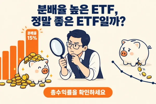 분배율이 높은 ETF가 좋은 ETF는 아닌 이유, 월분배 투자 전에 꼭 확인할 5가지의 핵심 내용을 보여주는 가로형 대표 이미지
