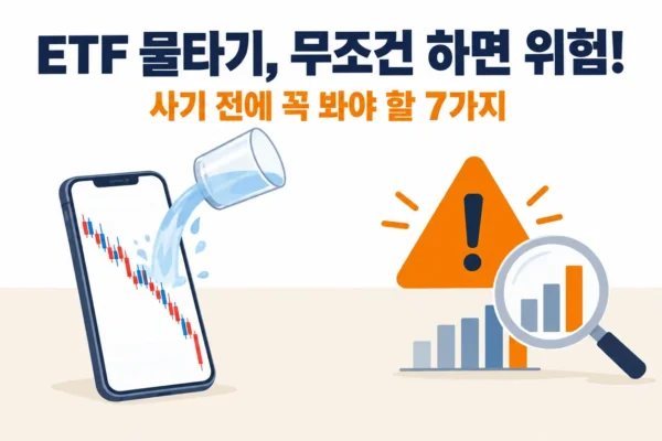 ETF 가격이 떨어졌다고 무조건 물타기하면 위험한 이유 7가지, 2026 아빠 투자자의 점검 노트의 핵심 내용을 보여주는 가로형 대표 이미지