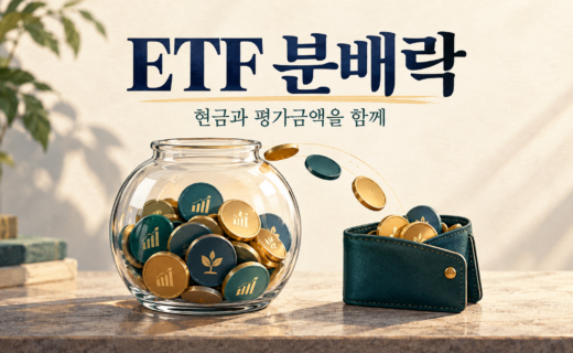 ETF 분배락 후 평가금액과 분배금을 함께 확인하는 현금 이동 개념도