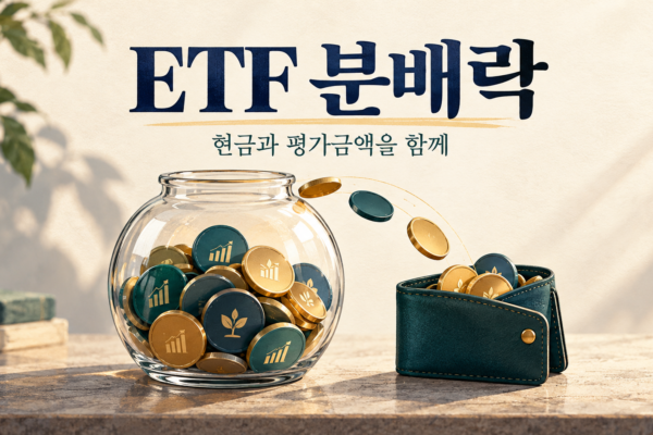 ETF 분배락 후 평가금액과 분배금을 함께 확인하는 현금 이동 개념도