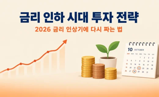 금리 인하 시대 투자 전략, 2026년 금리 인상기에 다시 짜는 법의 핵심 내용을 보여주는 가로형 대표 이미지