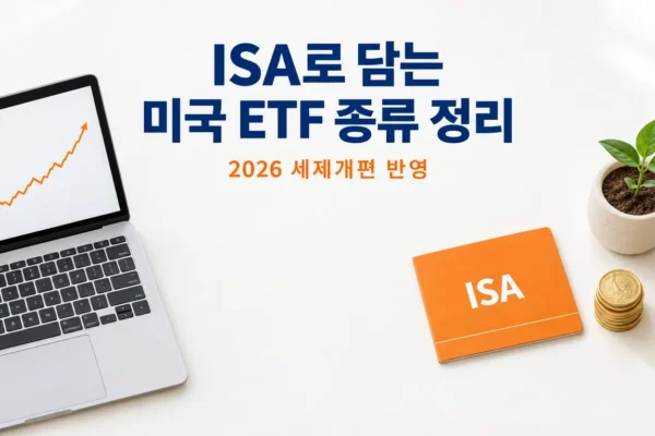 ISA에서 투자 가능한 미국 ETF 종류 정리, 2026 세제개편 반영판의 핵심 내용을 보여주는 가로형 대표 이미지