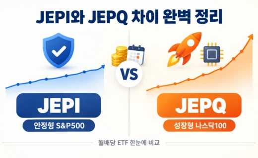 JEPI와 JEPQ 차이 완벽 정리 2026, 월배당 커버드콜 ETF 어떤 걸 고를까의 핵심 내용을 보여주는 가로형 대표 이미지