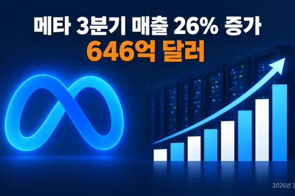 메타 3분기 매출 26% 증가, 646억 달러 실적 핵심 7가지 정리의 핵심 내용을 보여주는 가로형 대표 이미지