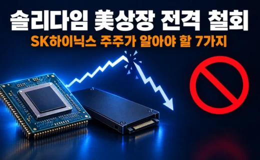 솔리다임 美상장 전격 철회, SK하이닉스 주주가 꼭 알아야 할 7가지의 핵심 내용을 보여주는 가로형 대표 이미지